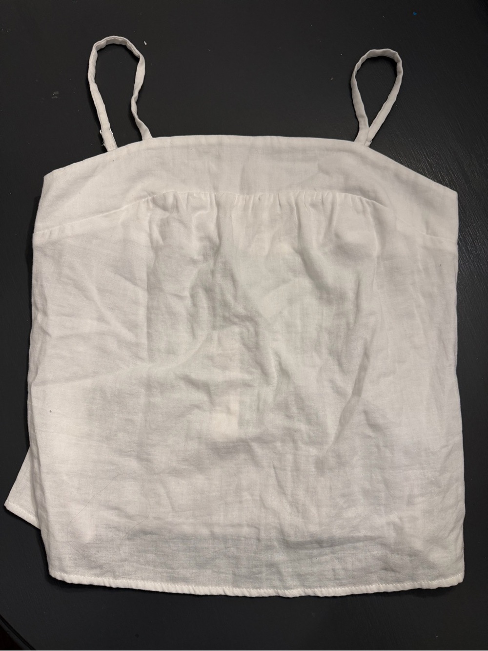 DREW White Linen Tank Top